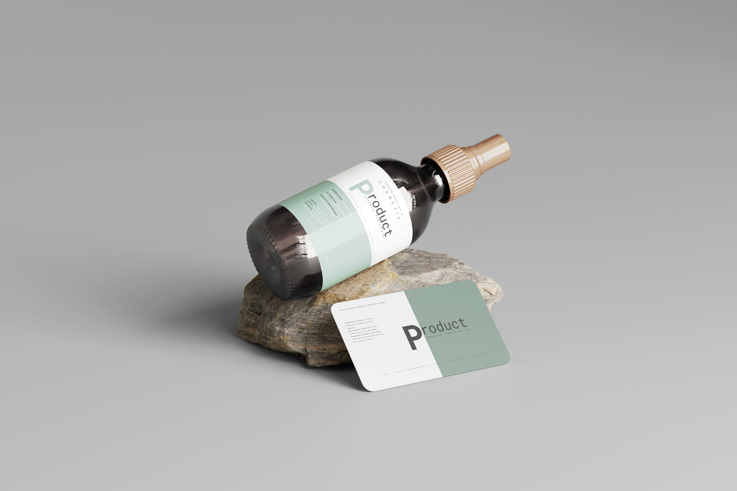 Amber Glass Spray Bottle Mockup