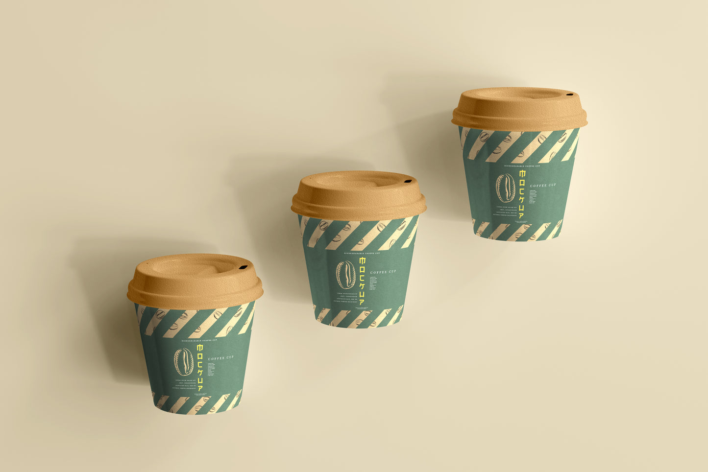 Biodegradable paper cup mockups