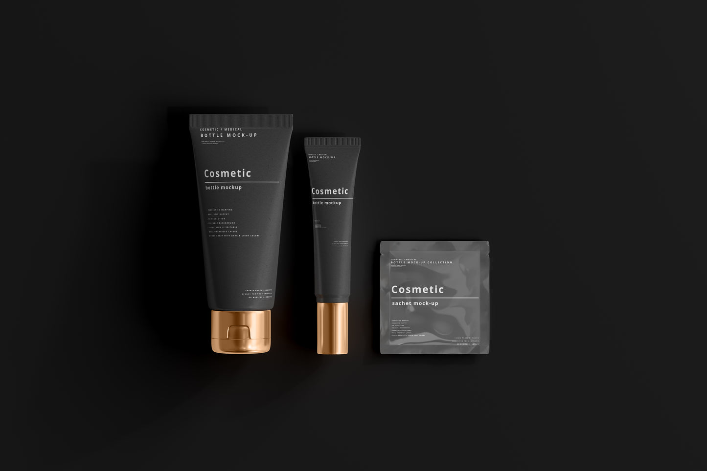 Dark Cosmetic Branding Mockup Bundle