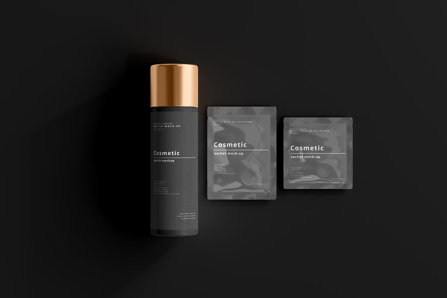 Dark Cosmetic Branding Mockup Bundle