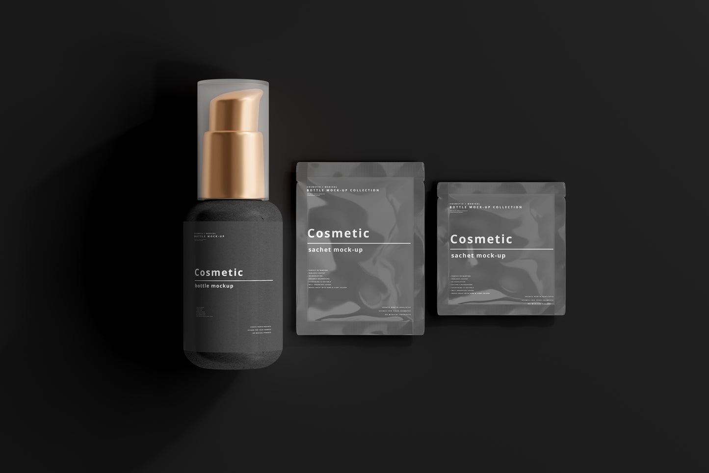 Dark Cosmetic Branding Mockup Bundle