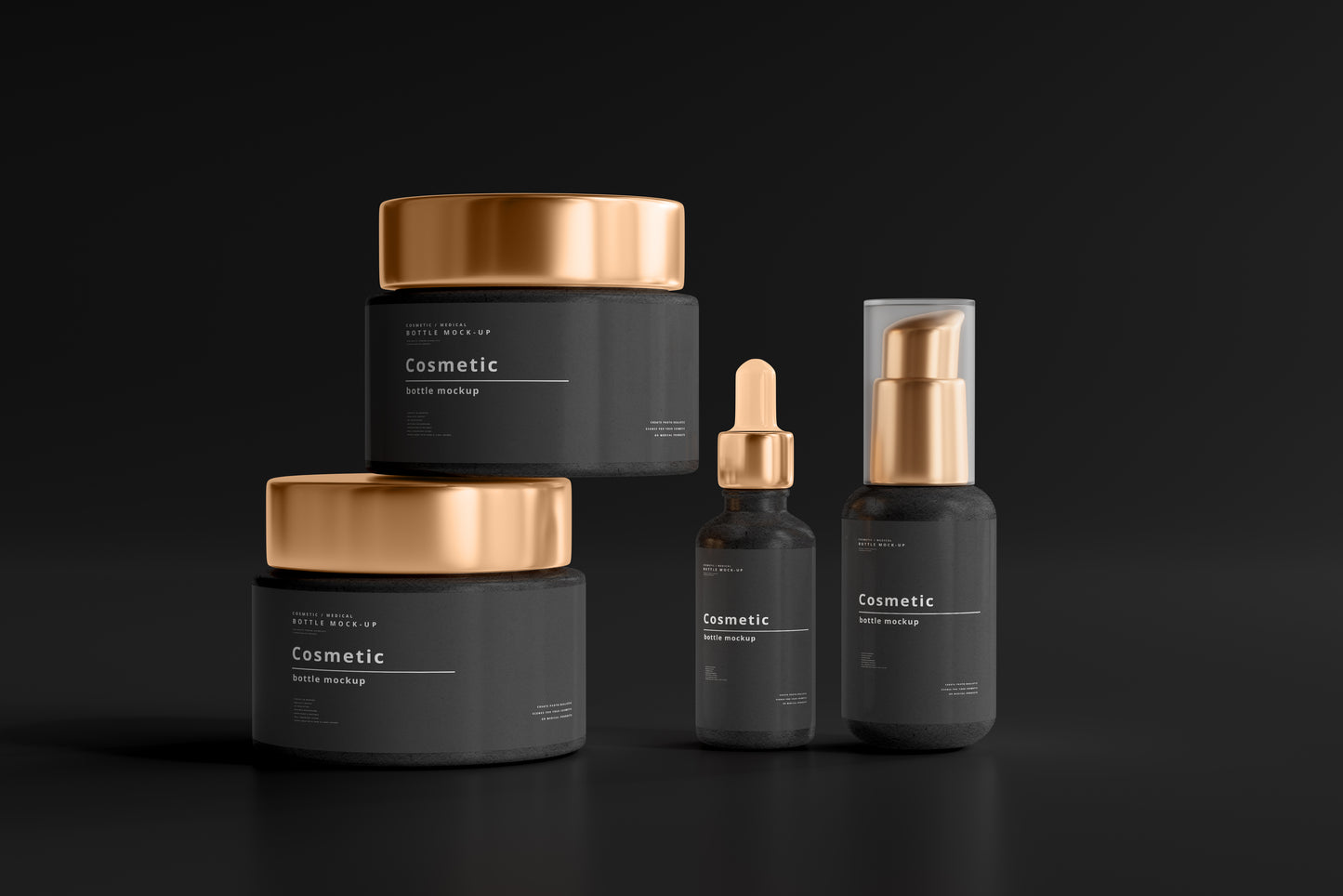 Dark Cosmetic Branding Mockup Bundle