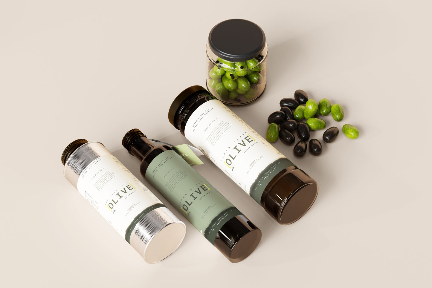 Oil Bottles & Can Mockup Scenes