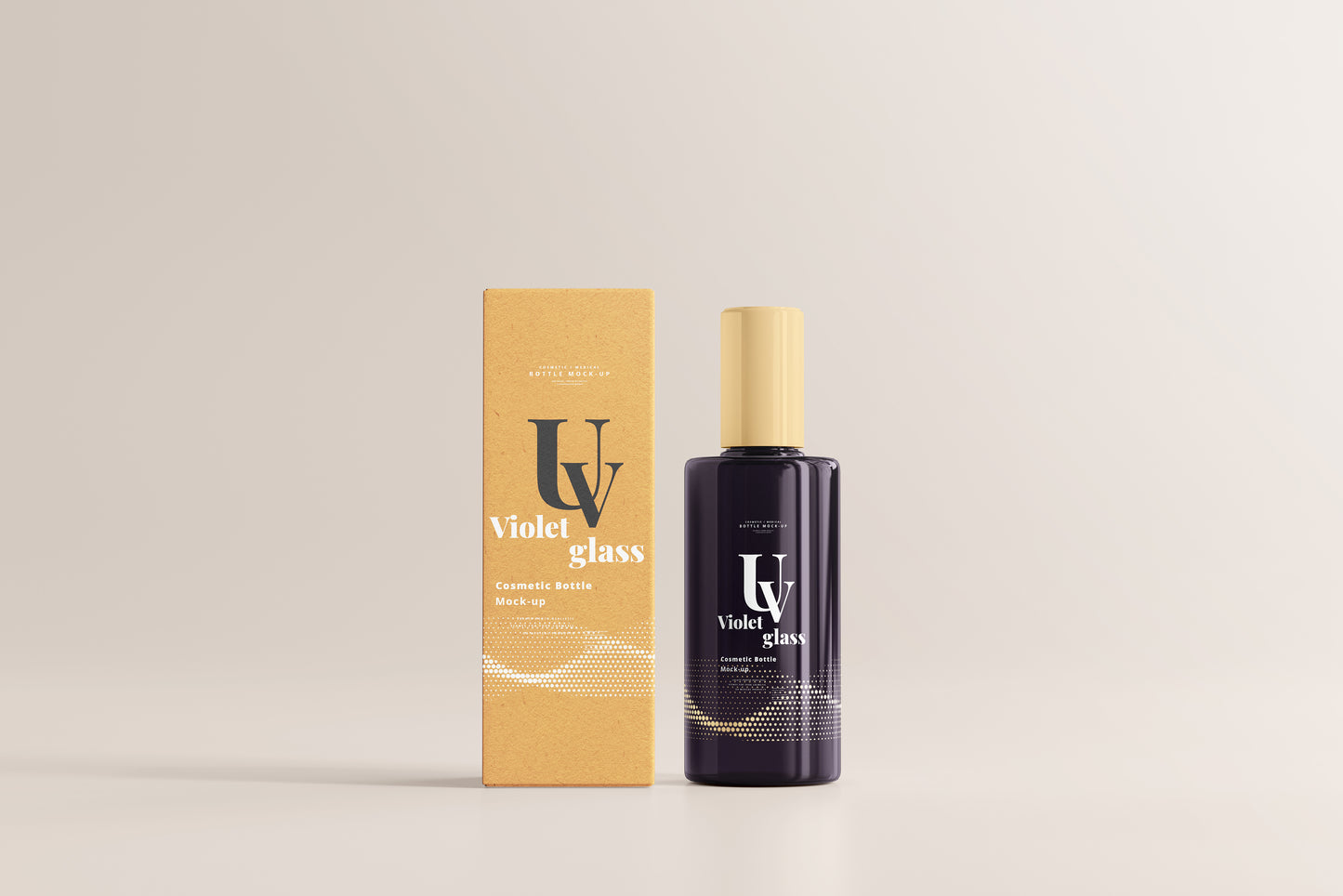 UV Glass Cosmetic Bottle Mockups