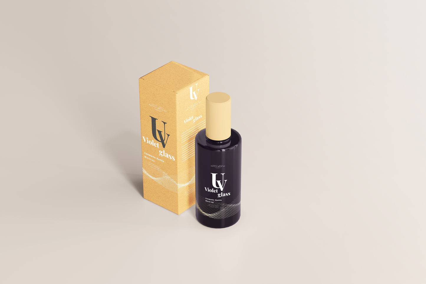 UV Glass Cosmetic Bottle Mockups