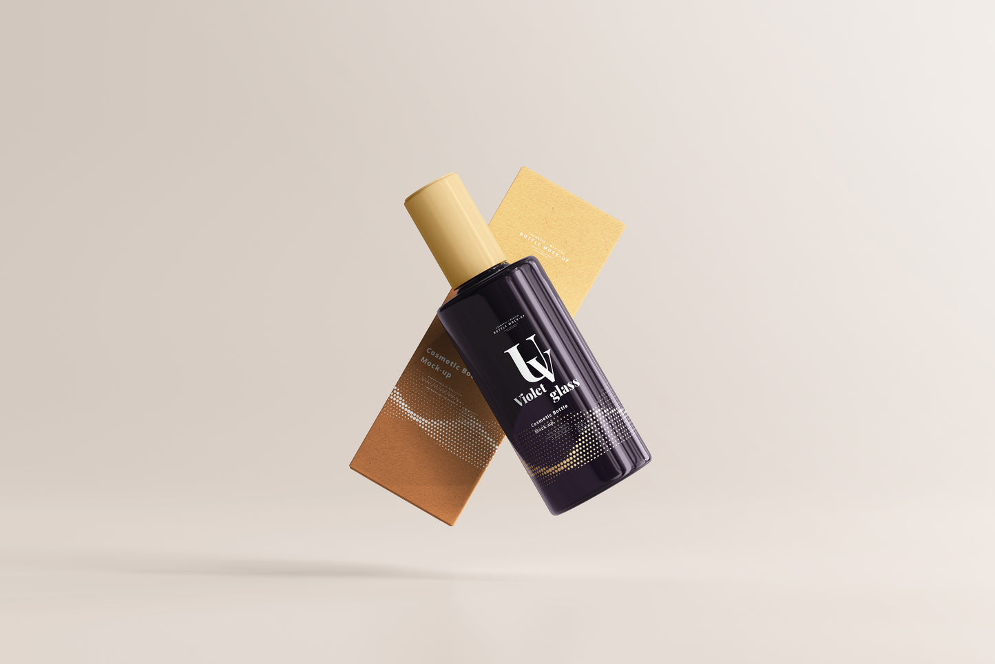 UV Glass Cosmetic Bottle Mockups