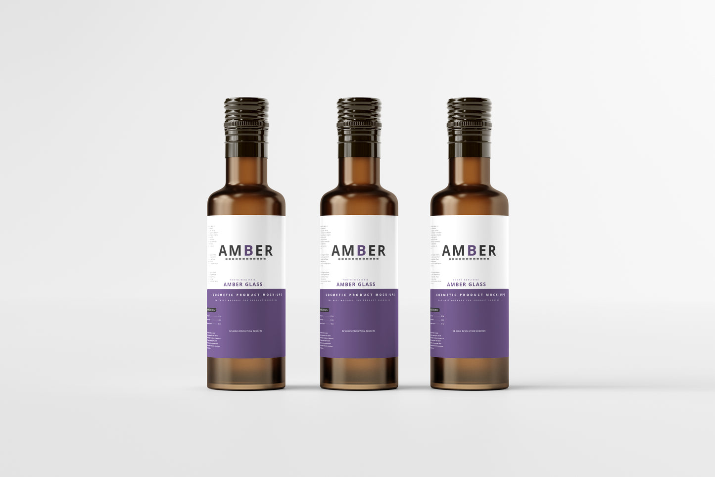 Amber Glass Bottle Mockups