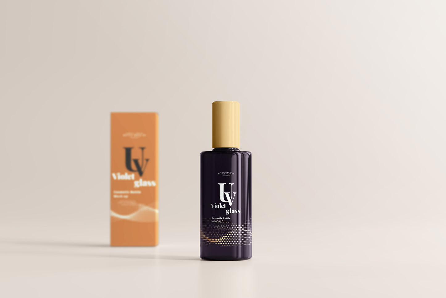UV Glass Cosmetic Bottle Mockups