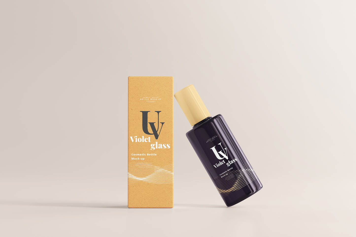 UV Glass Cosmetic Bottle Mockups
