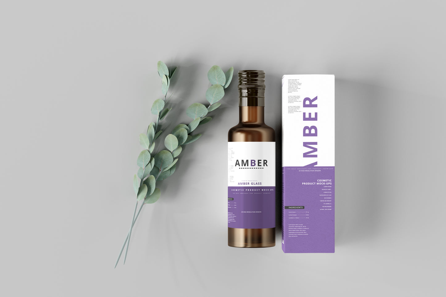 Amber Glass Bottle Mockups