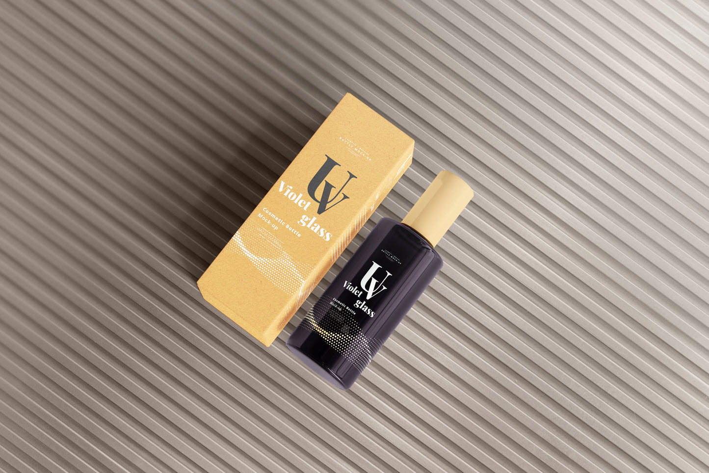 UV Glass Cosmetic Bottle Mockups