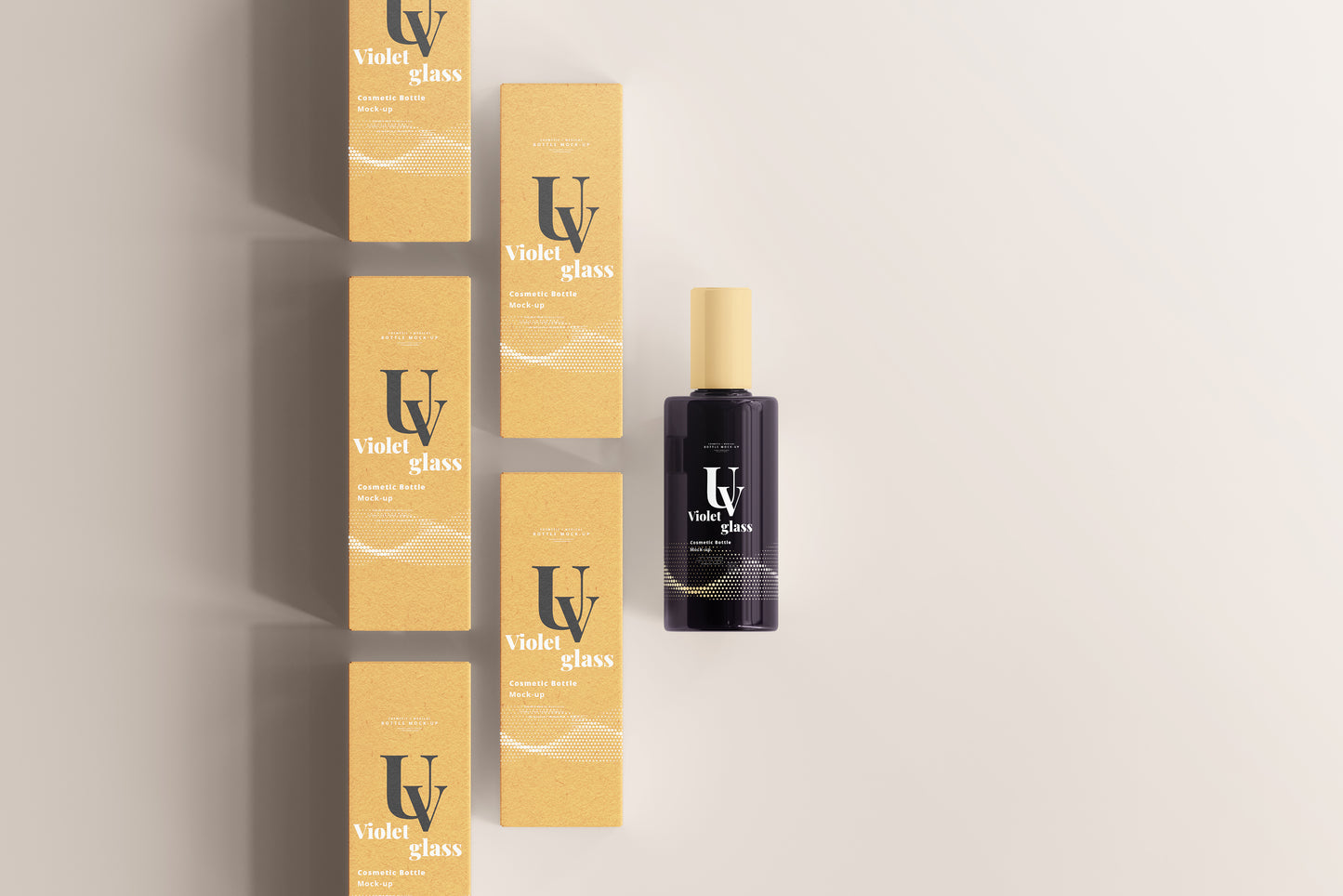 UV Glass Cosmetic Bottle Mockups