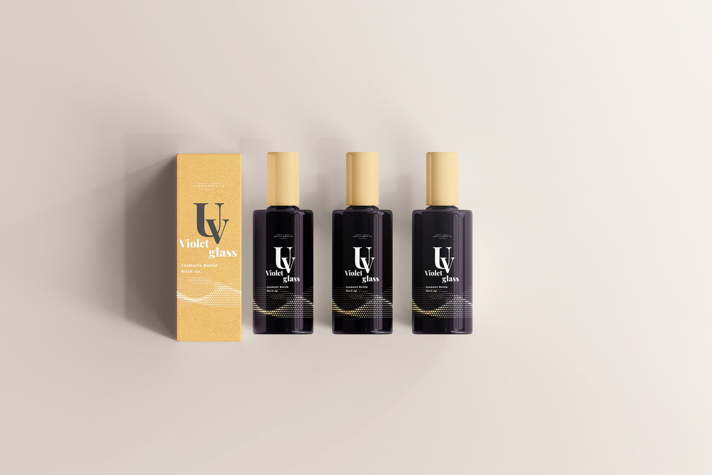 UV Glass Cosmetic Bottle Mockups