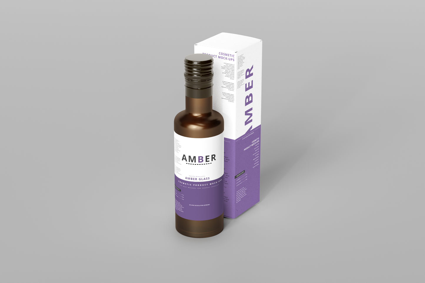 Amber Glass Bottle Mockups