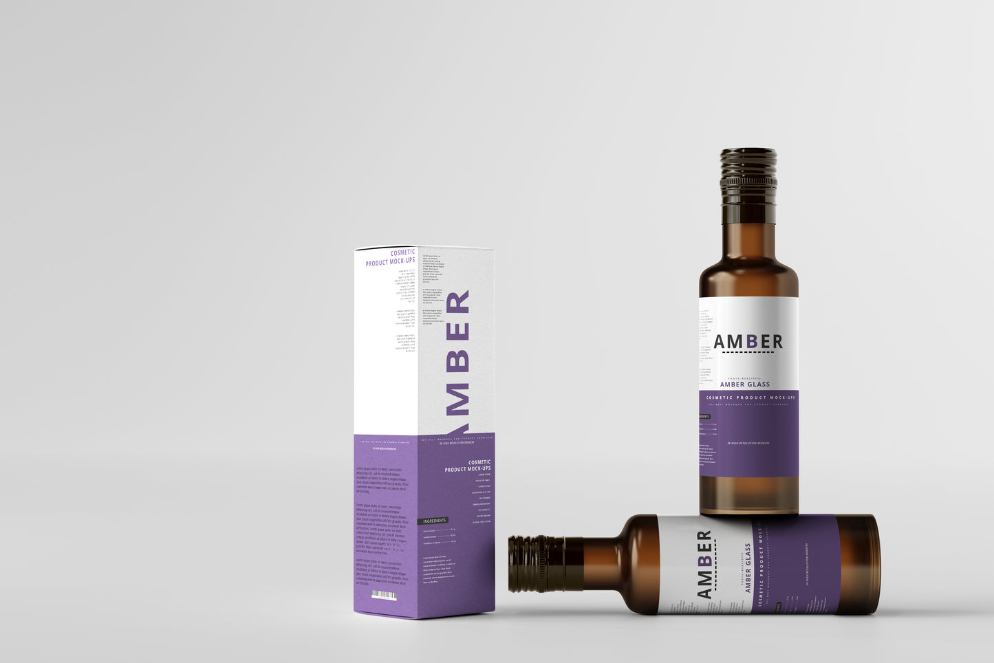 Amber Glass Bottle Mockups