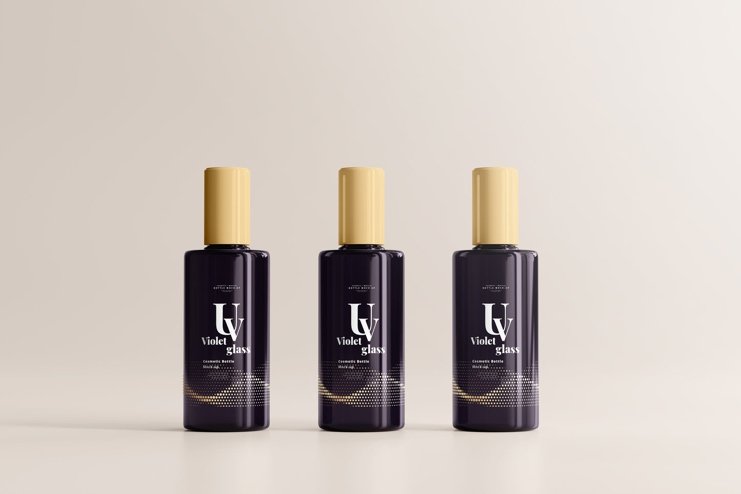 UV Glass Cosmetic Bottle Mockups