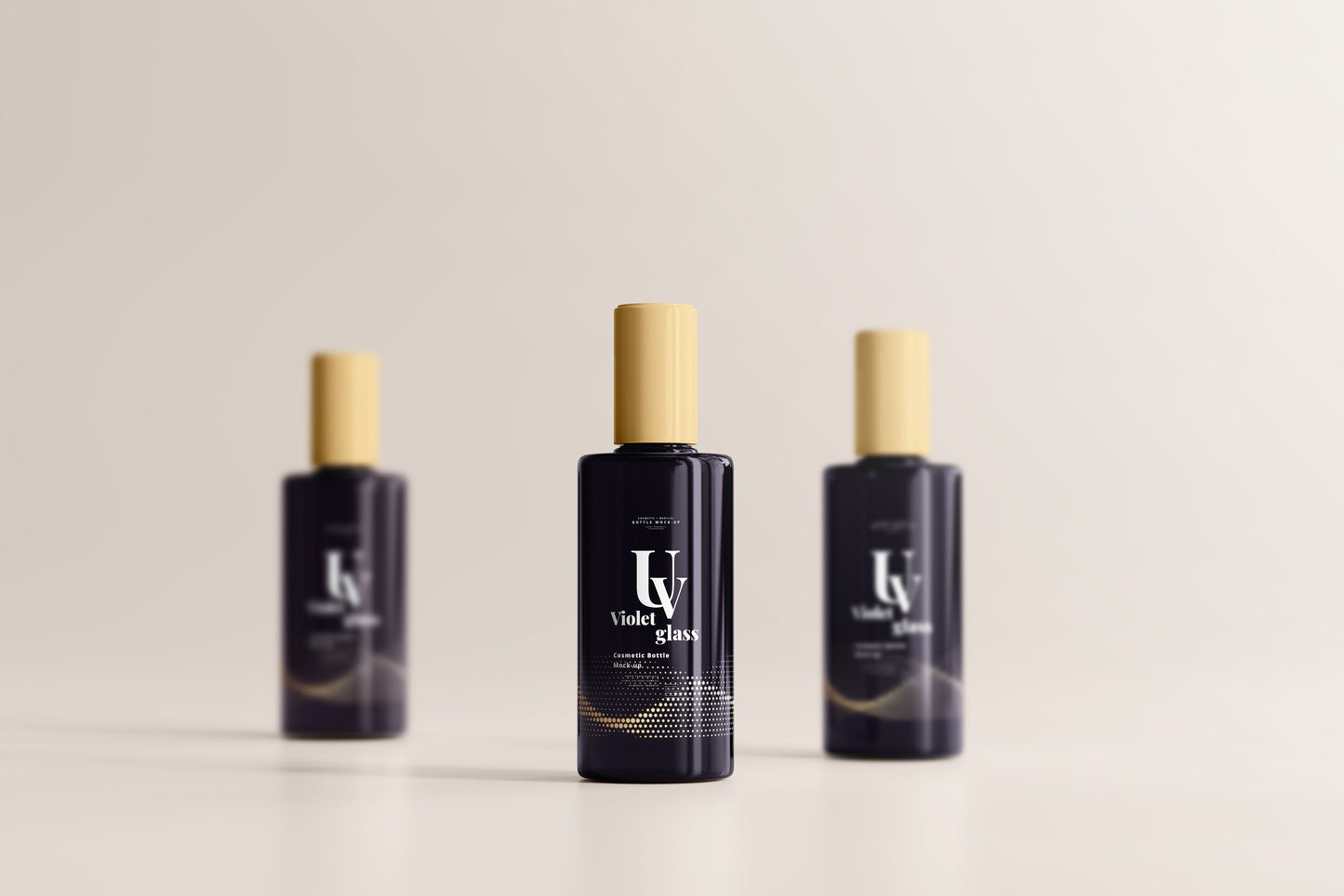 UV Glass Cosmetic Bottle Mockups