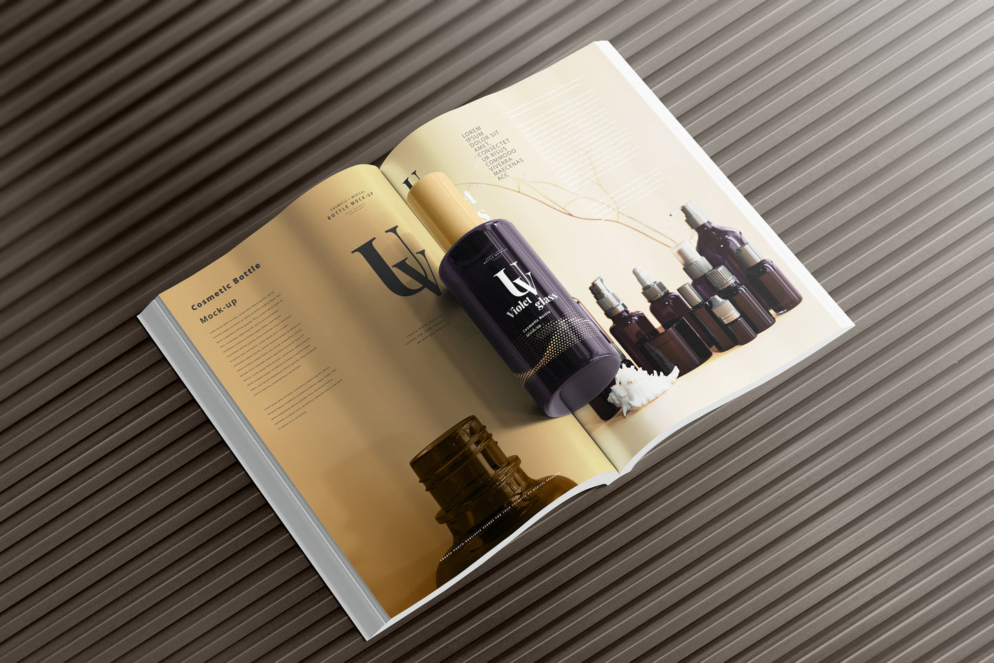 UV Glass Cosmetic Bottle Mockups