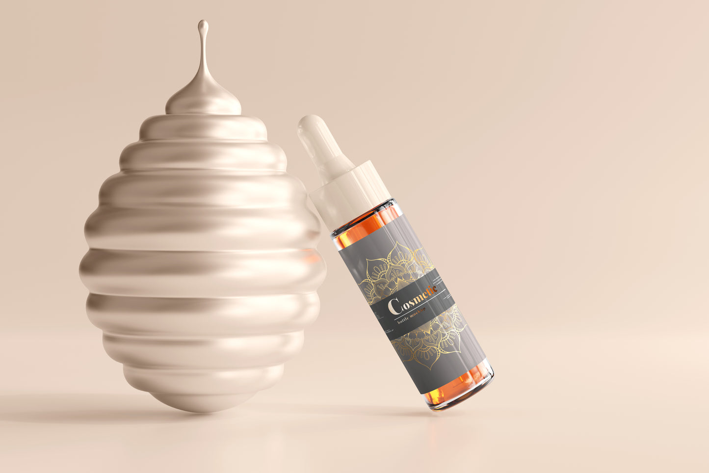 Slim Dropper Bottle Label Mockup