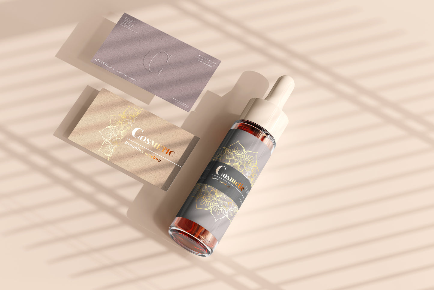 Slim Dropper Bottle Label Mockup