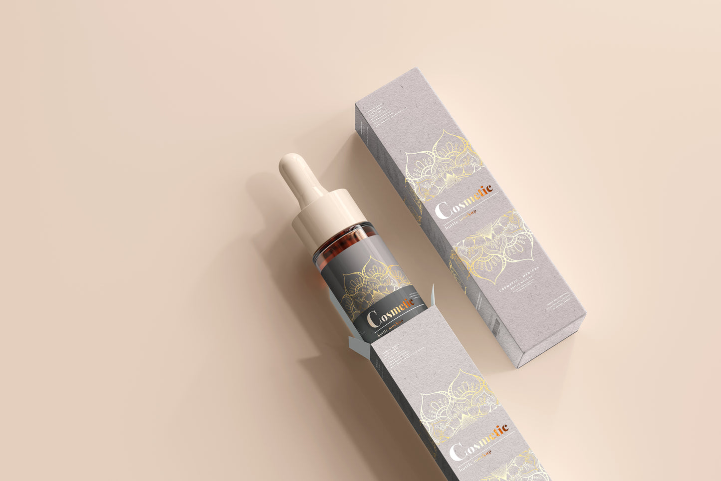 Slim Dropper Bottle Label Mockup