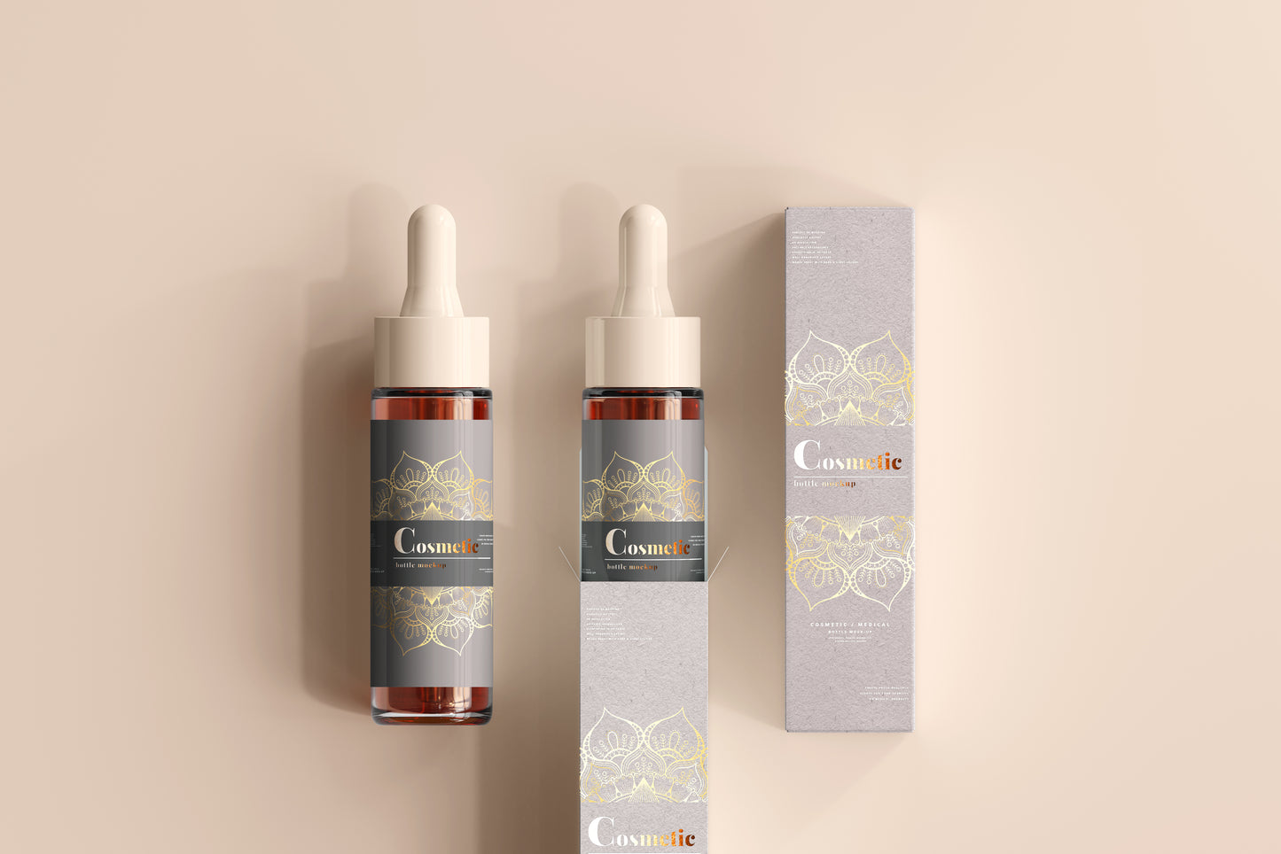 Slim Dropper Bottle Label Mockup