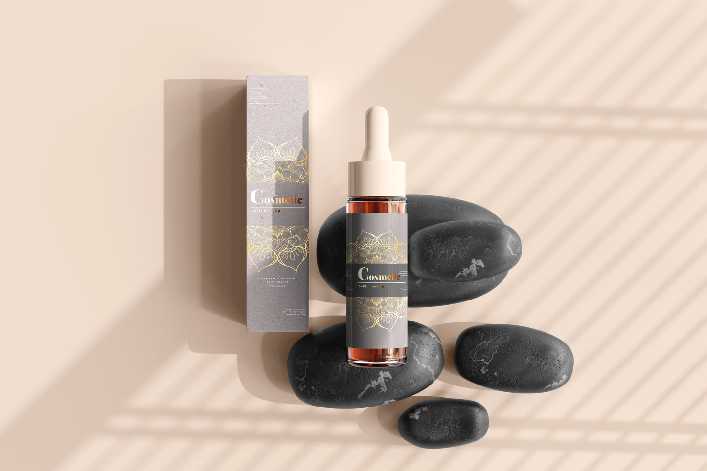 Slim Dropper Bottle Label Mockup