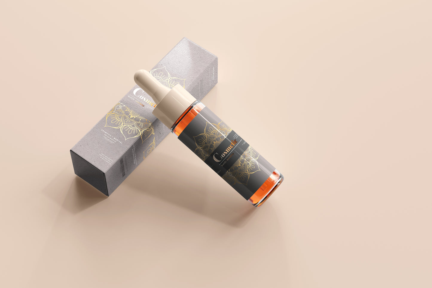 Slim Dropper Bottle Label Mockup