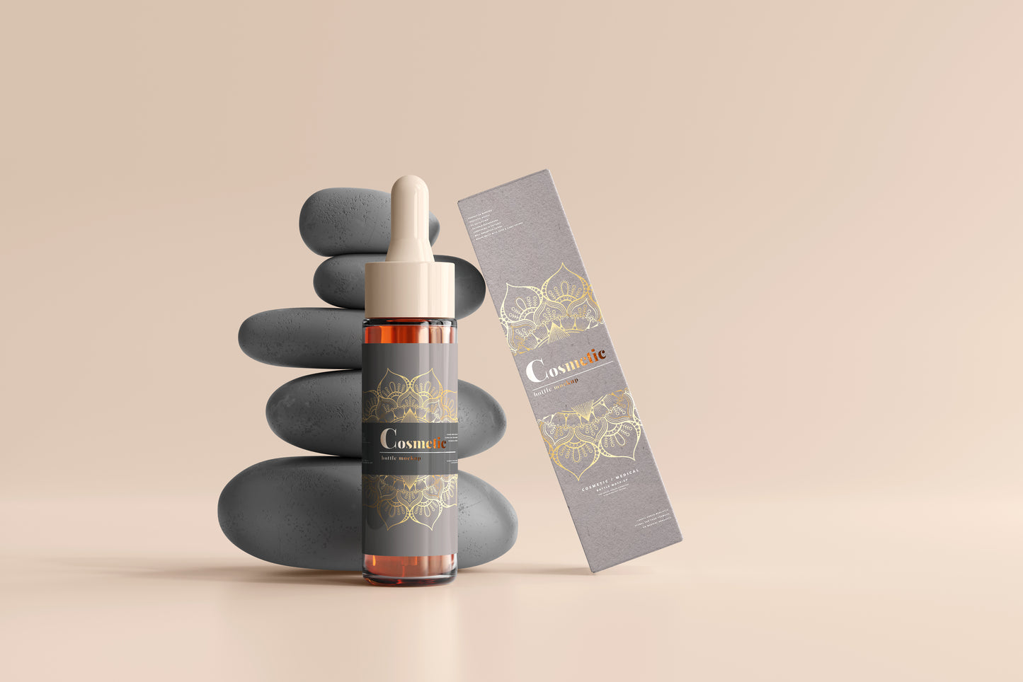 Slim Dropper Bottle Label Mockup