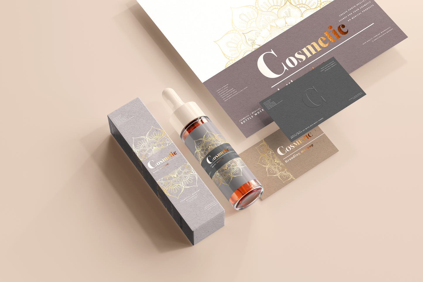 Slim Dropper Bottle Label Mockup