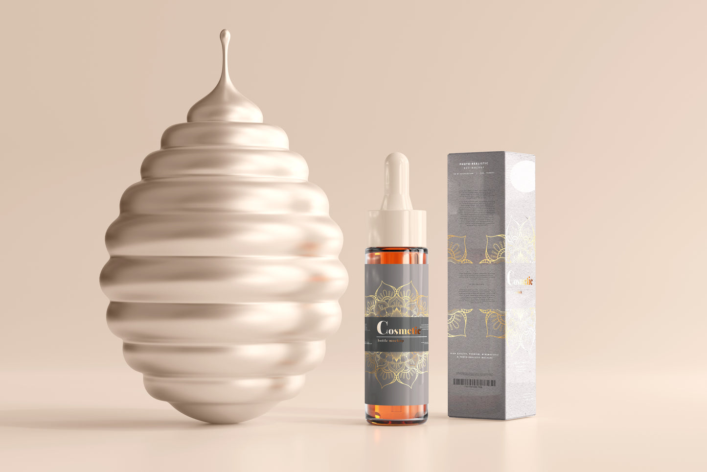 Slim Dropper Bottle Label Mockup