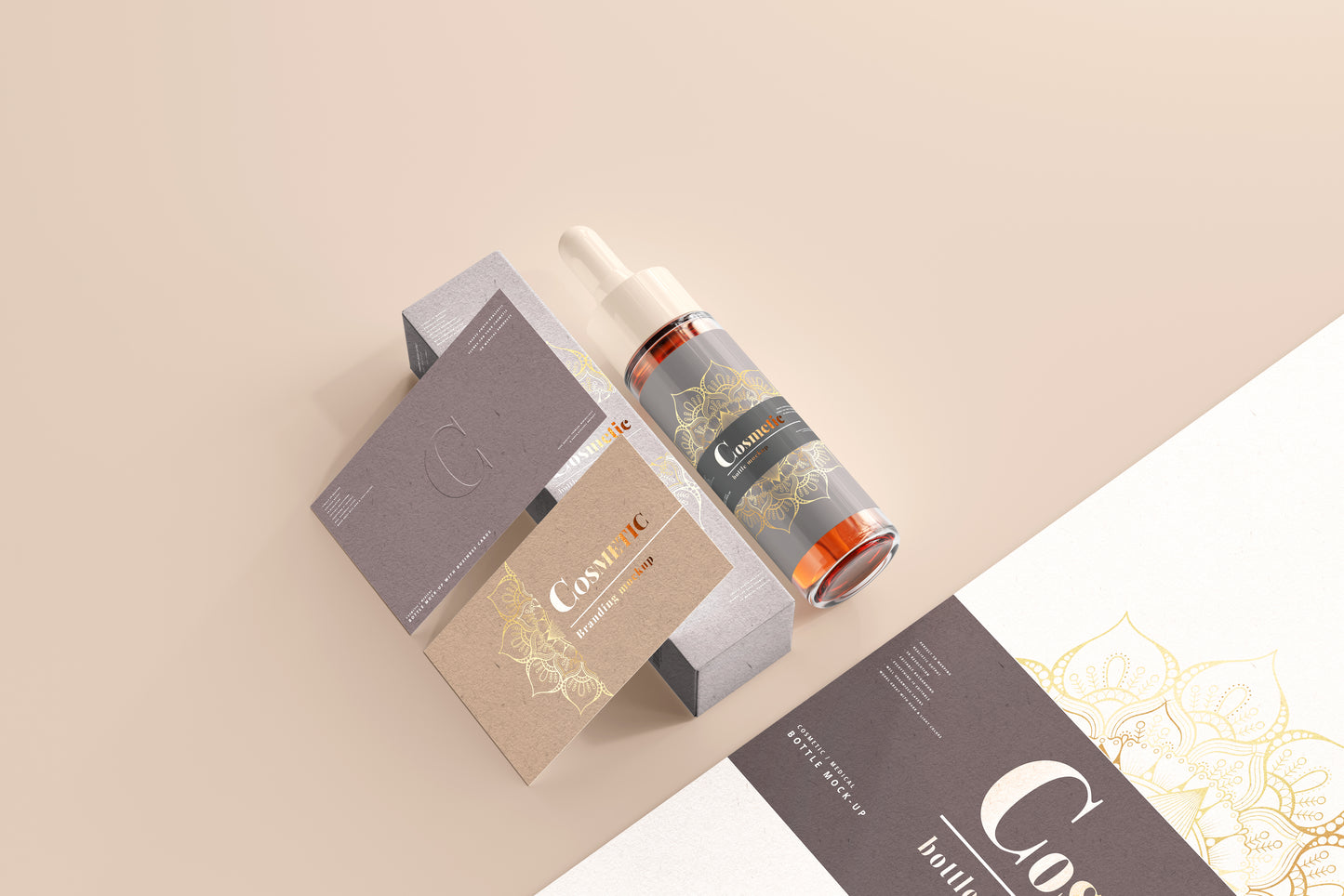 Slim Dropper Bottle Label Mockup