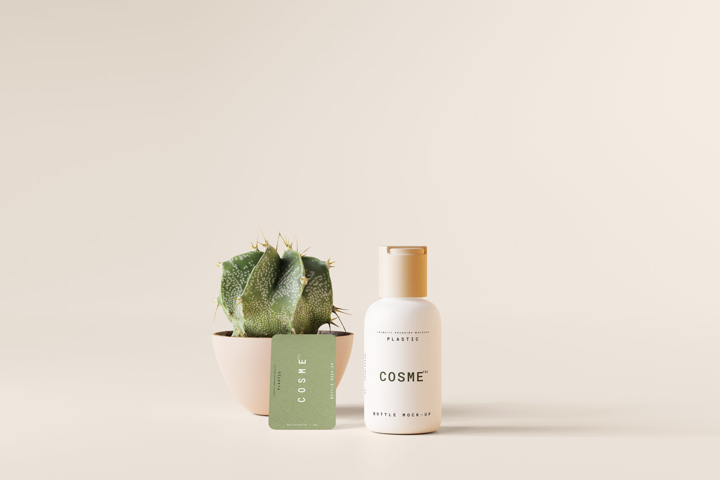 Disc Top-Cap Cosmetic Bottle Mockups - S