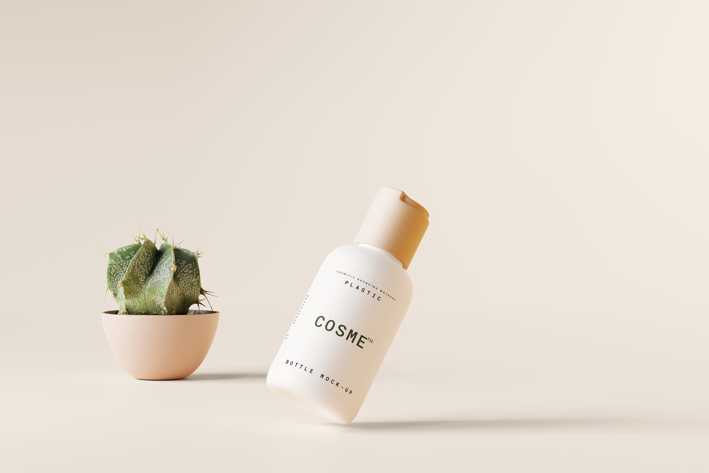 Disc Top-Cap Cosmetic Bottle Mockups - S