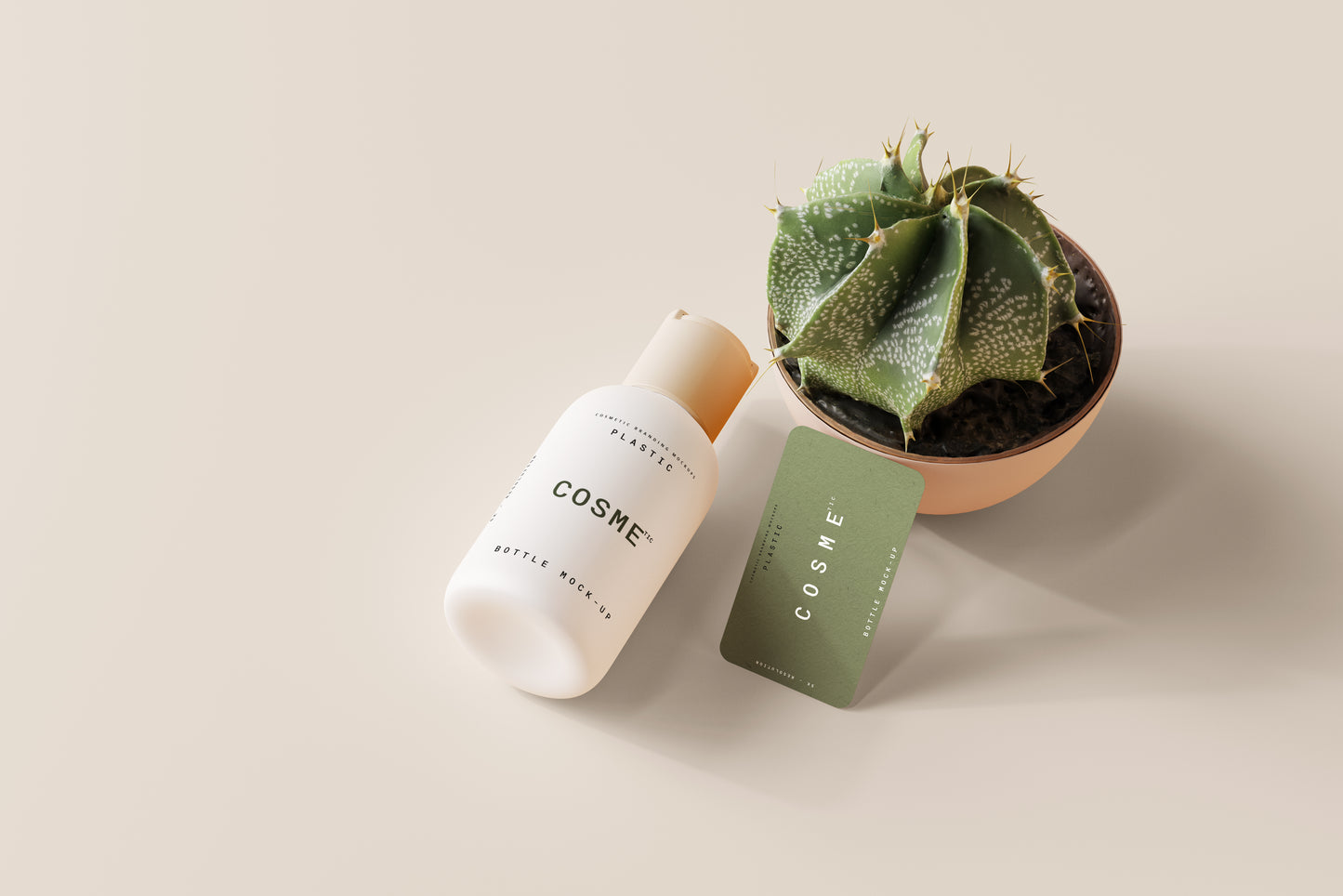 Disc Top-Cap Cosmetic Bottle Mockups - S