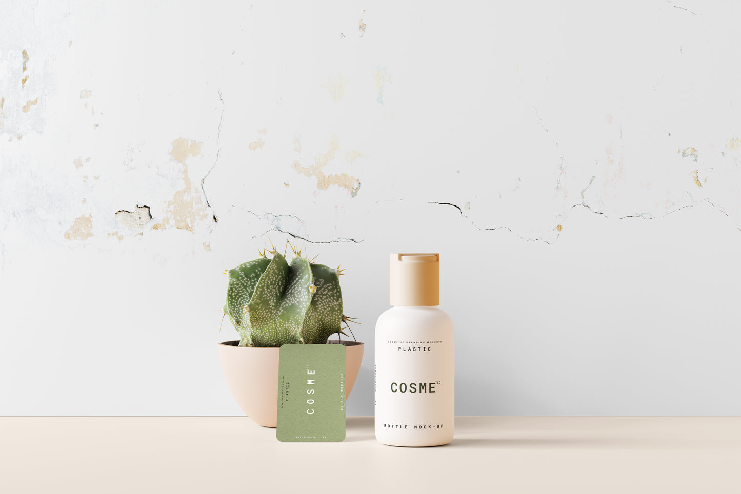 Disc Top-Cap Cosmetic Bottle Mockups - S