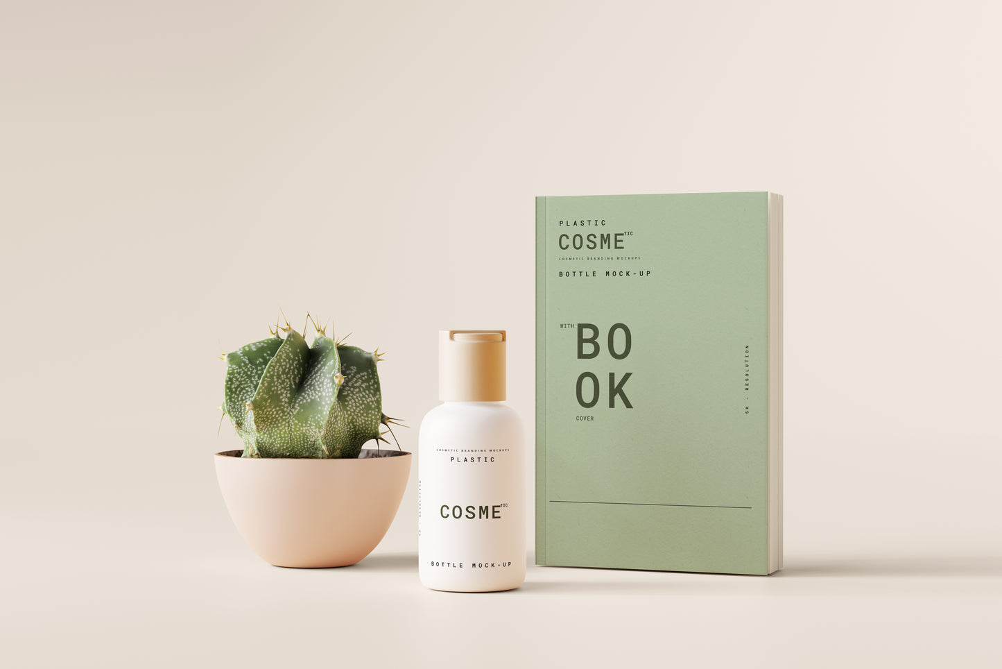 Disc Top-Cap Cosmetic Bottle Mockups - S