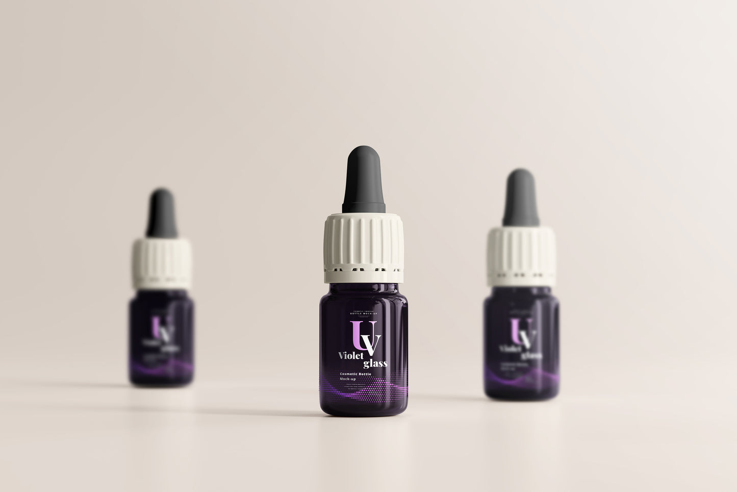 UV Glass Small Dropper Bottle Mockups