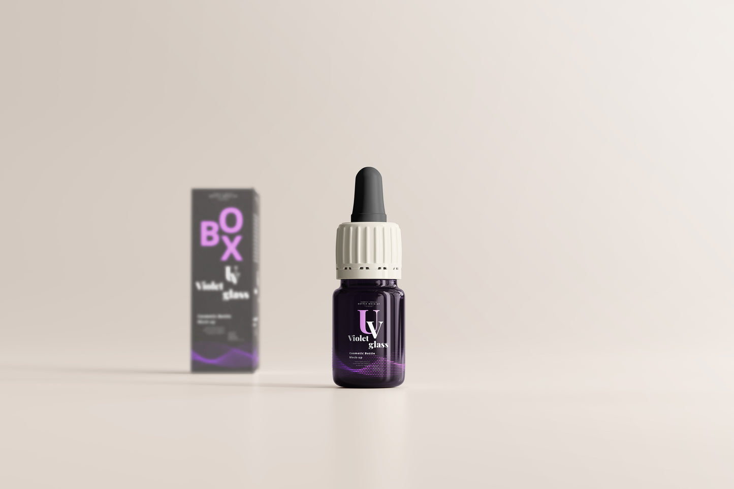 UV Glass Small Dropper Bottle Mockups