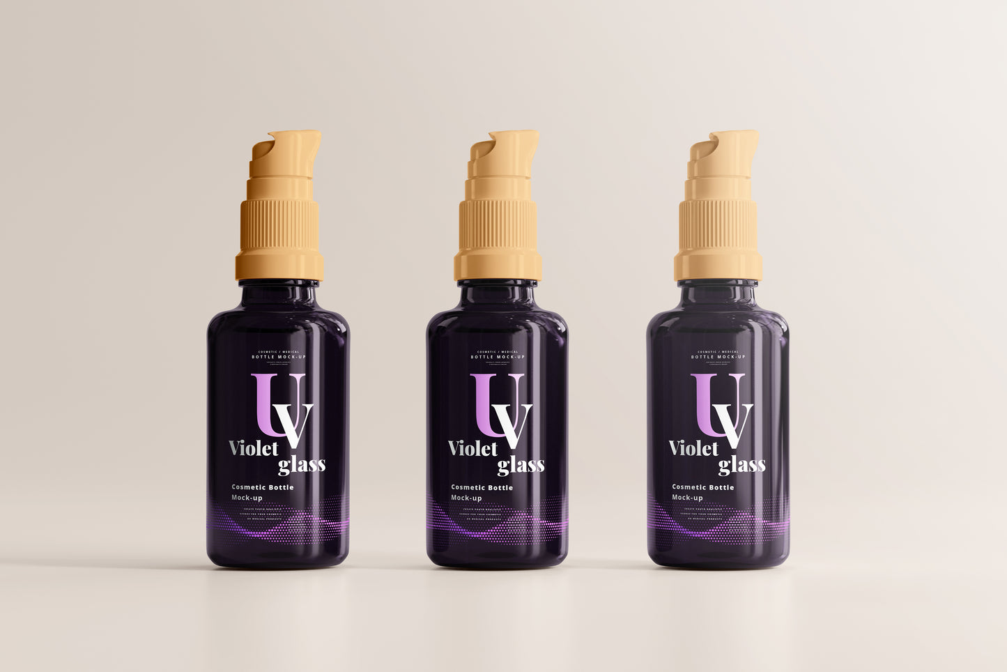 UV Glass Cosmetic Spray Bottle Mockups