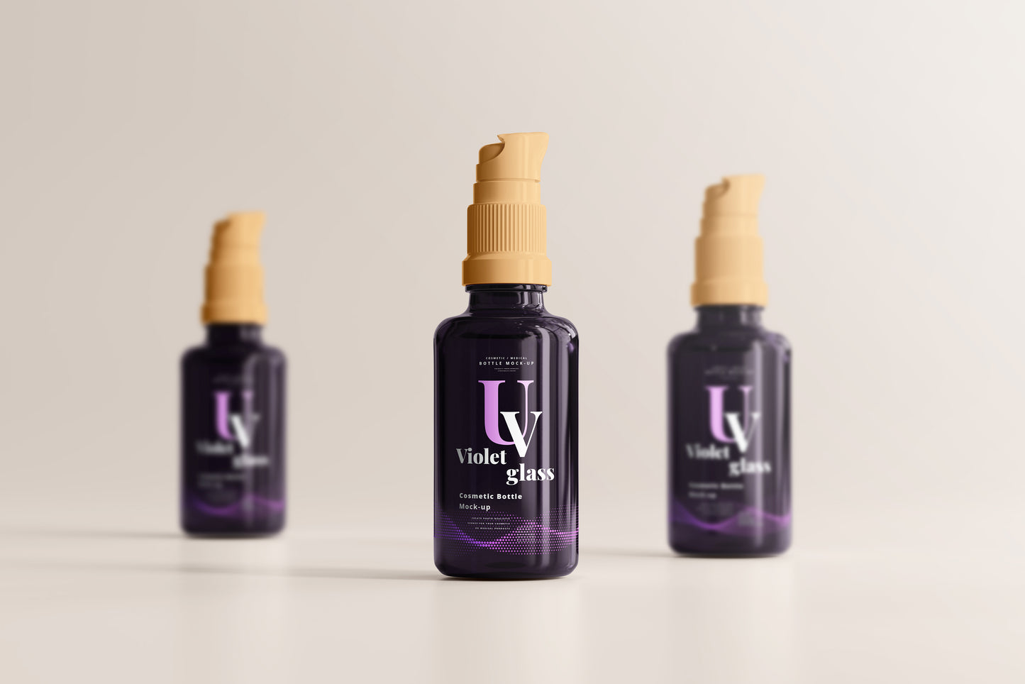 UV Glass Cosmetic Spray Bottle Mockups