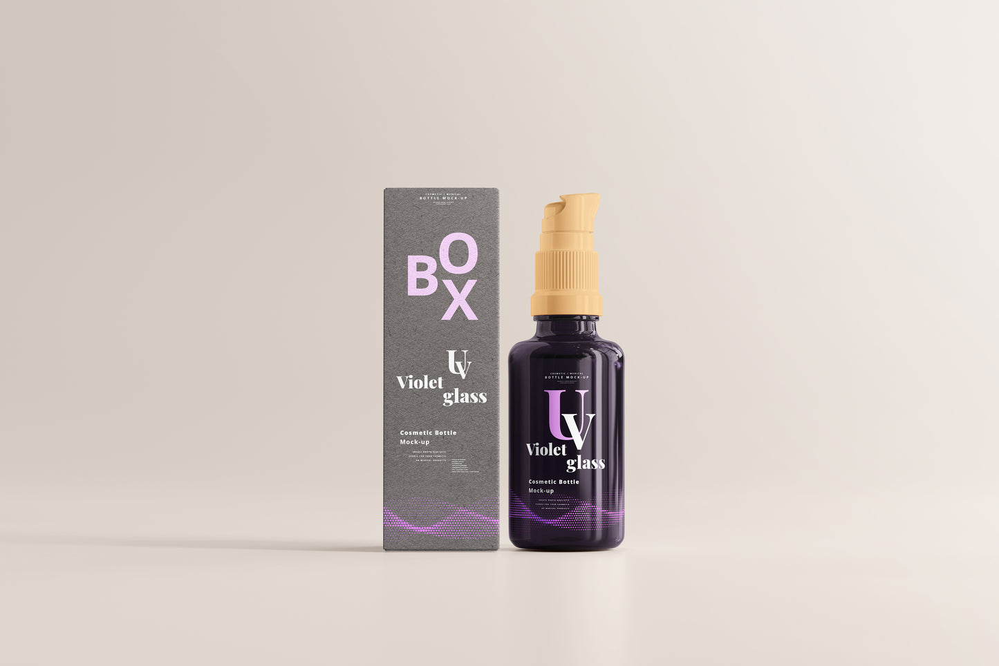 UV Glass Cosmetic Spray Bottle Mockups