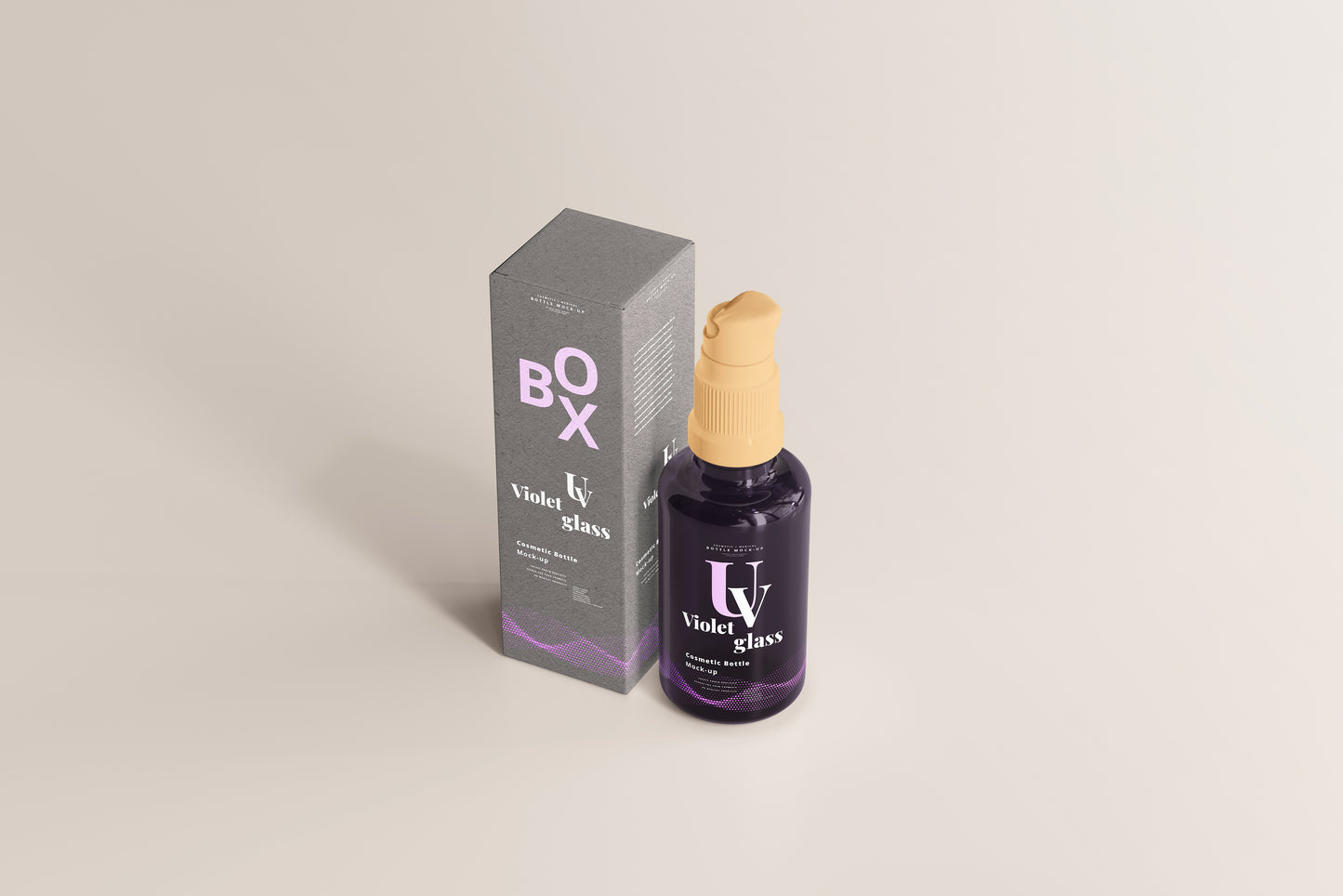 UV Glass Cosmetic Spray Bottle Mockups