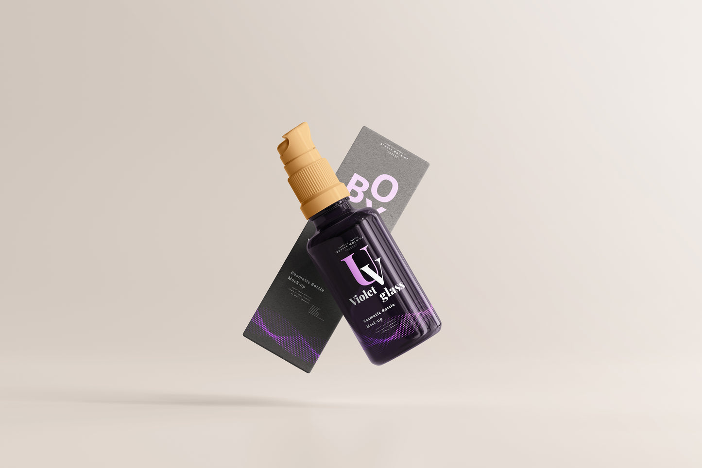 UV Glass Cosmetic Spray Bottle Mockups