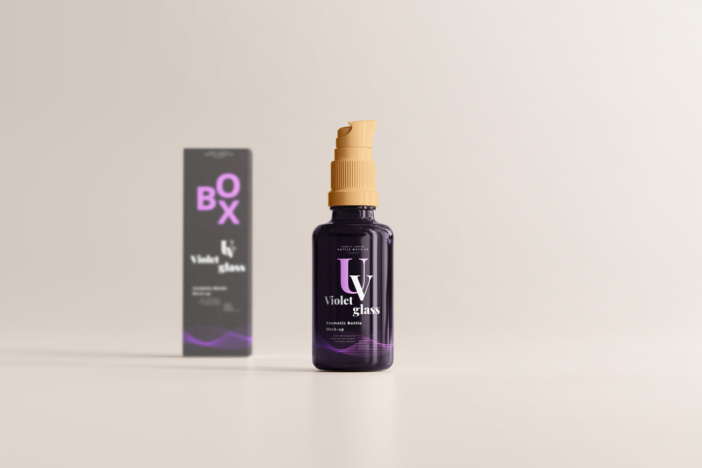 UV Glass Cosmetic Spray Bottle Mockups