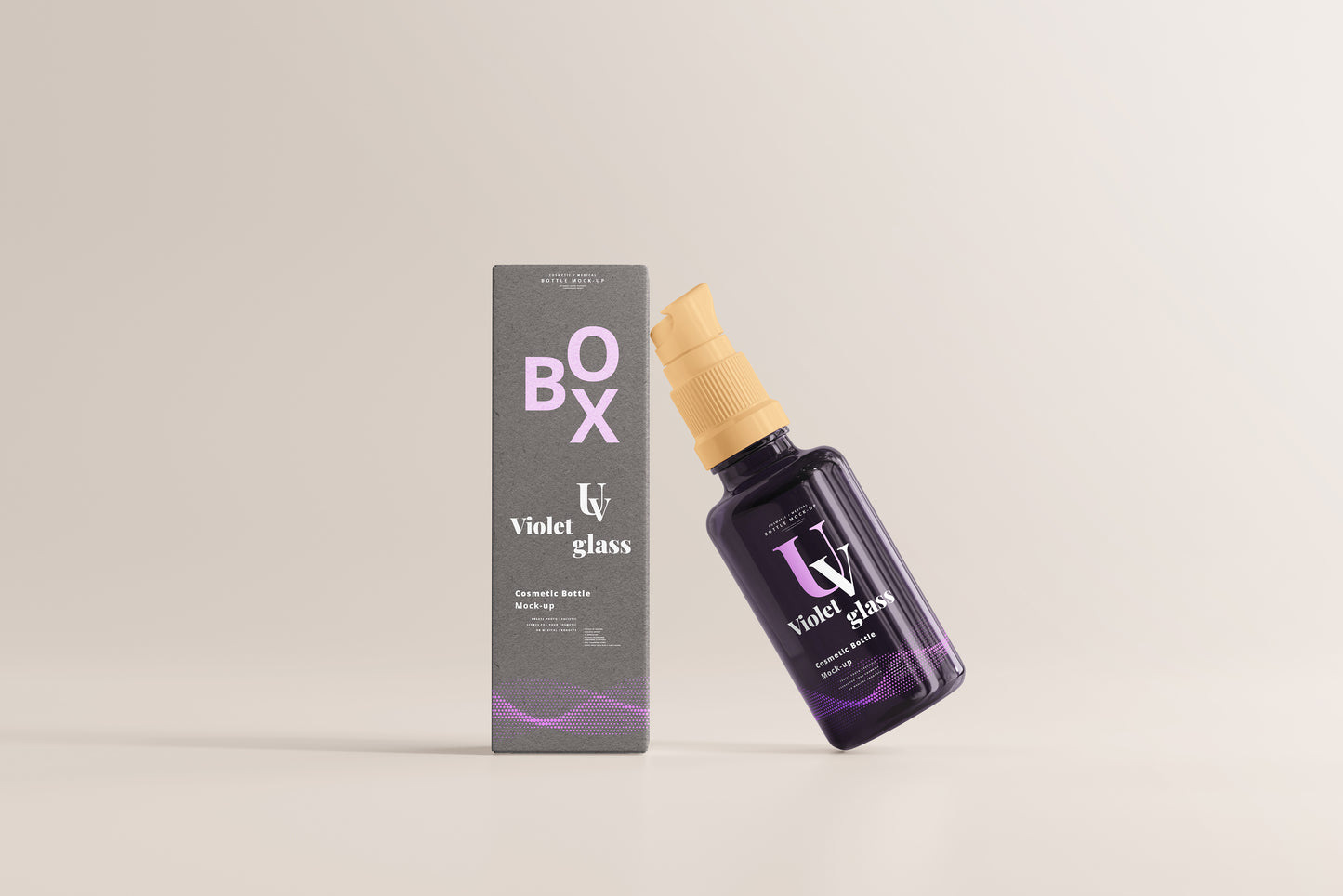 UV Glass Cosmetic Spray Bottle Mockups