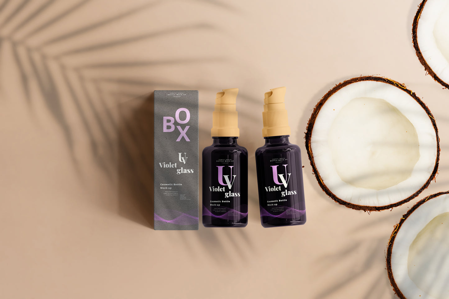 UV Glass Cosmetic Spray Bottle Mockups