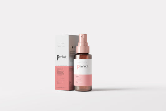 Amber Glass Spray Bottle Mockup