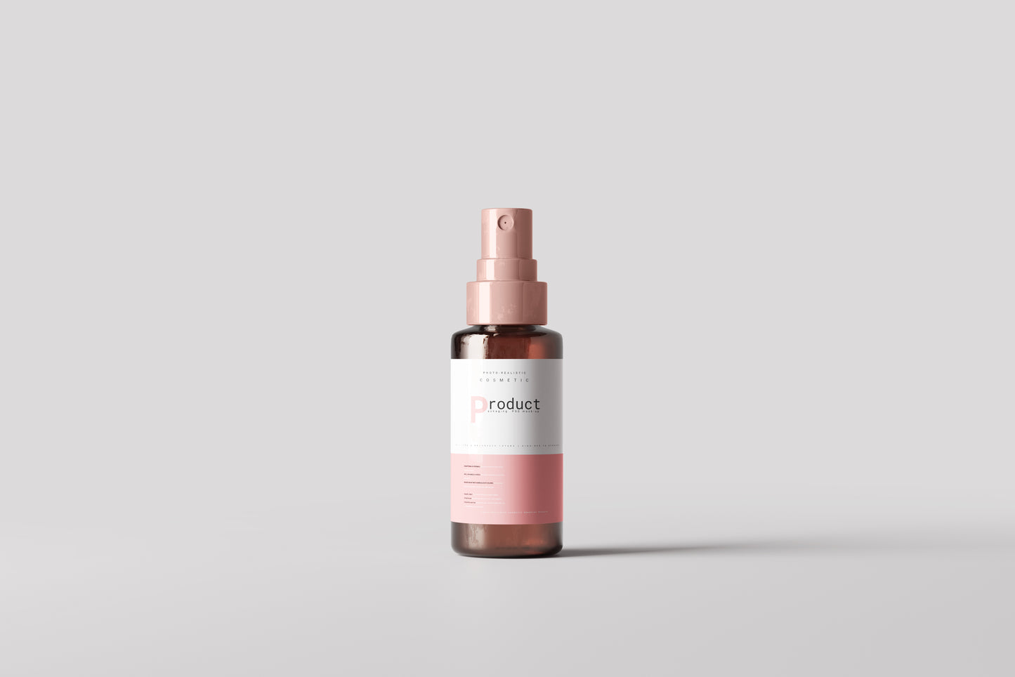Amber Glass Spray Bottle Mockup