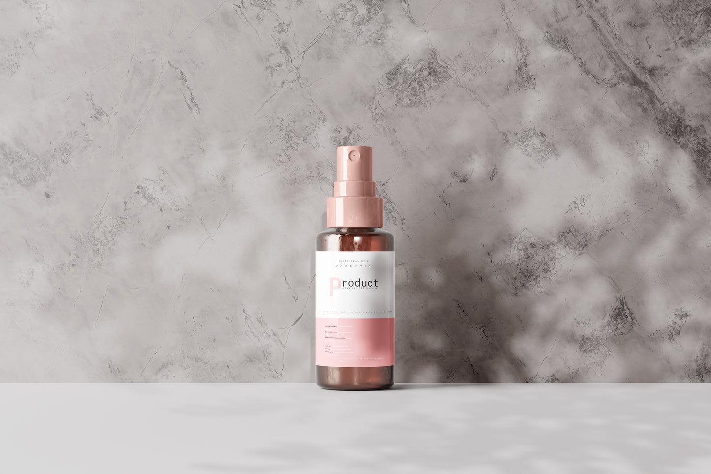Amber Glass Spray Bottle Mockup